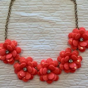 Jcrew bright pink flower necklace